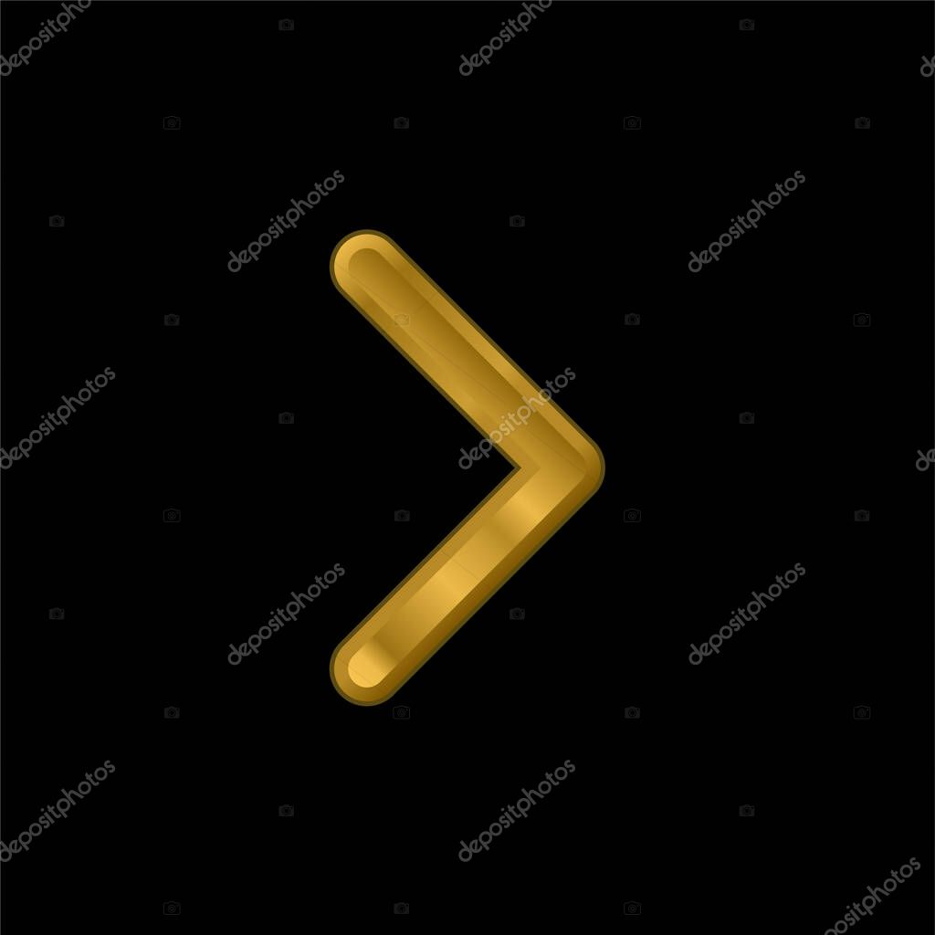 Arrow Point To Right gold plated metalic icon or logo vector