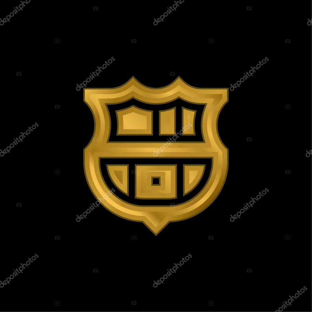 Barcelona gold plated metalic icon or logo vector