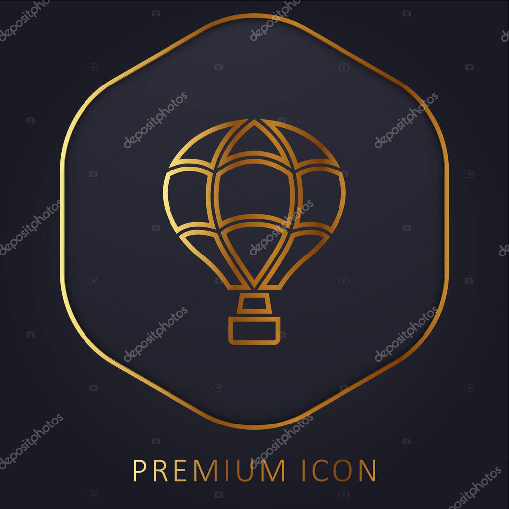 Air Balloon golden line premium logo or icon