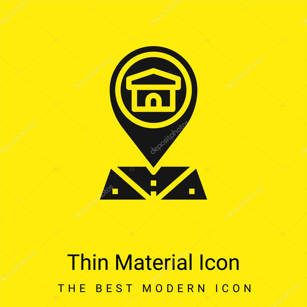 Address minimal bright yellow material icon