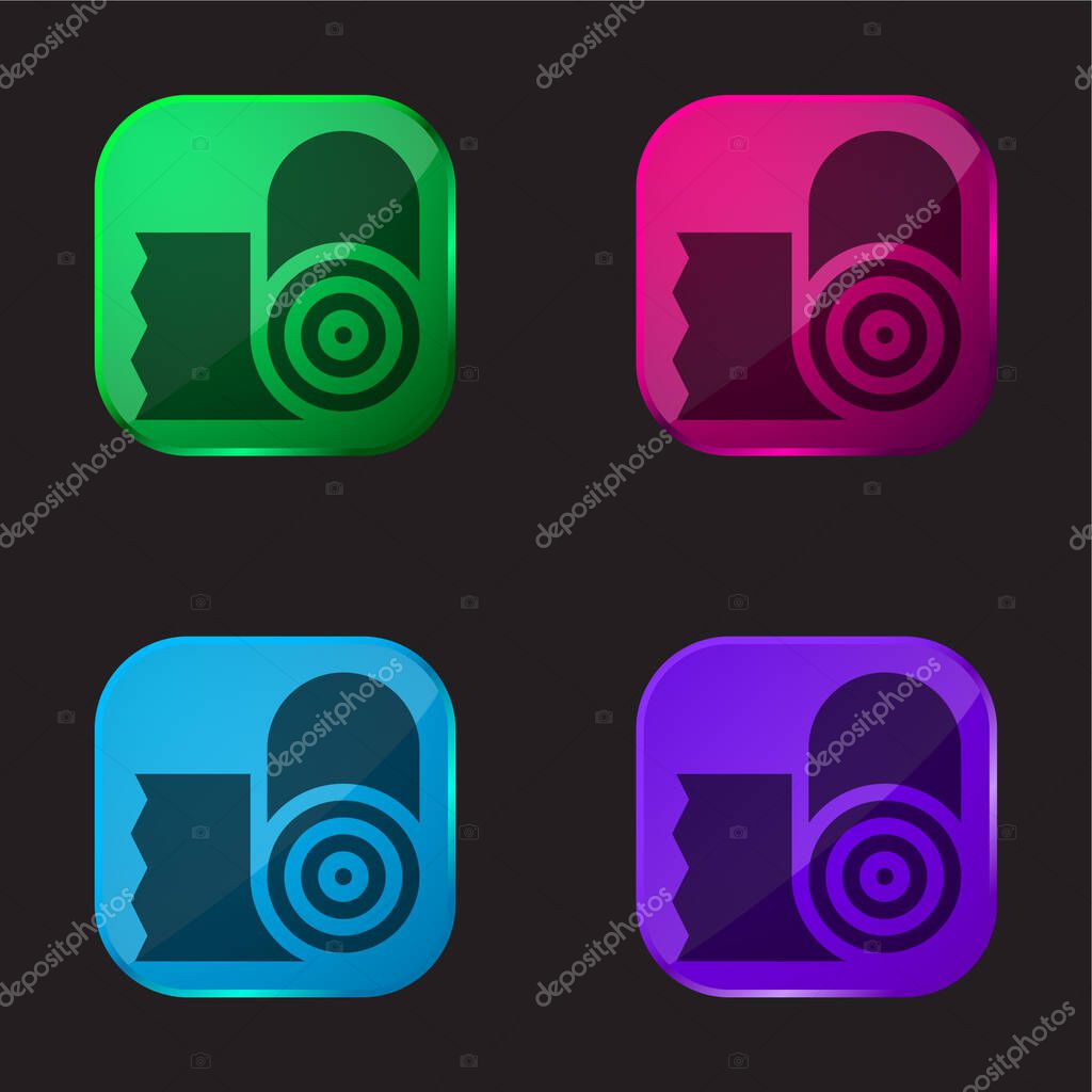Bandage four color glass button icon