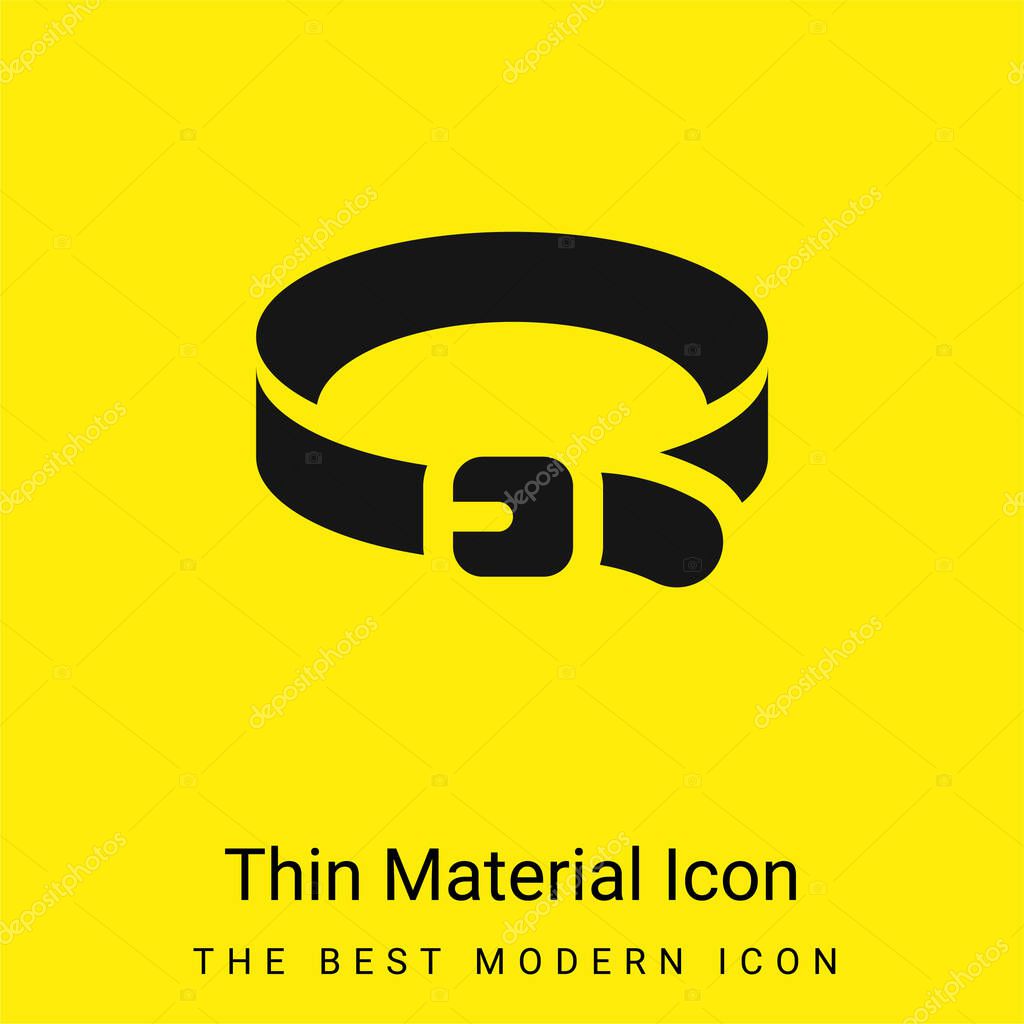 Belt minimal bright yellow material icon