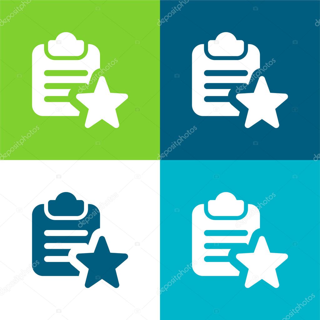Bookmark Flat four color minimal icon set