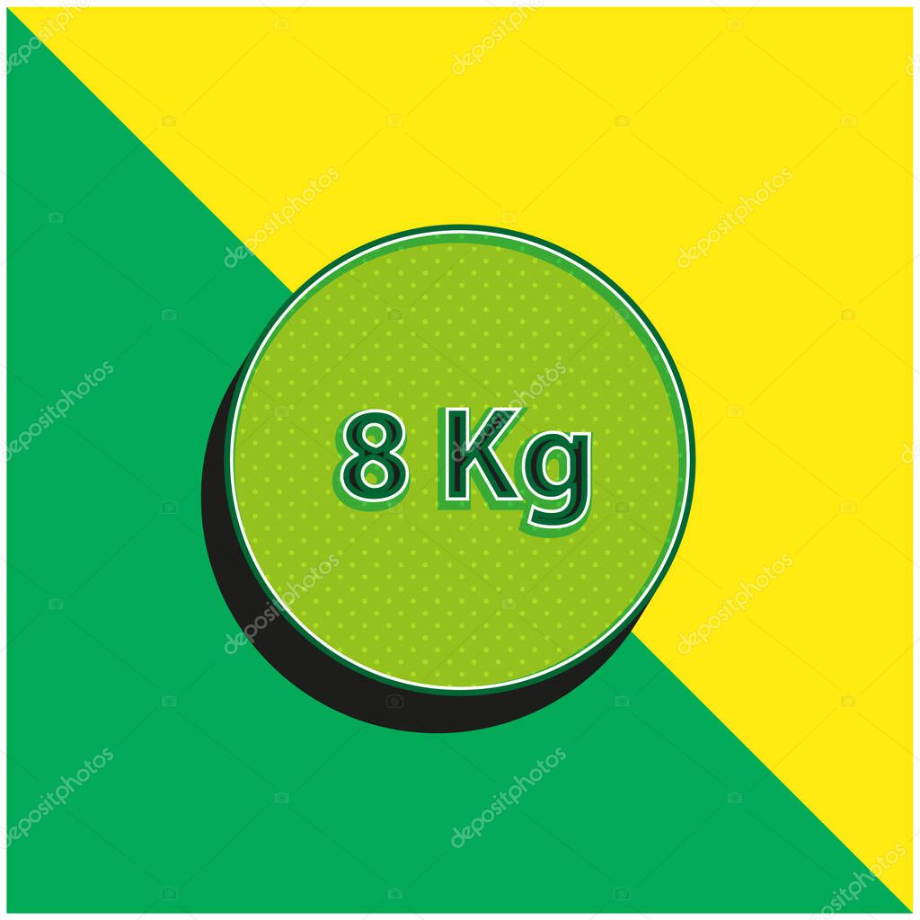 8 Kg Weight For Sports Green and yellow modern 3d vector icon logo