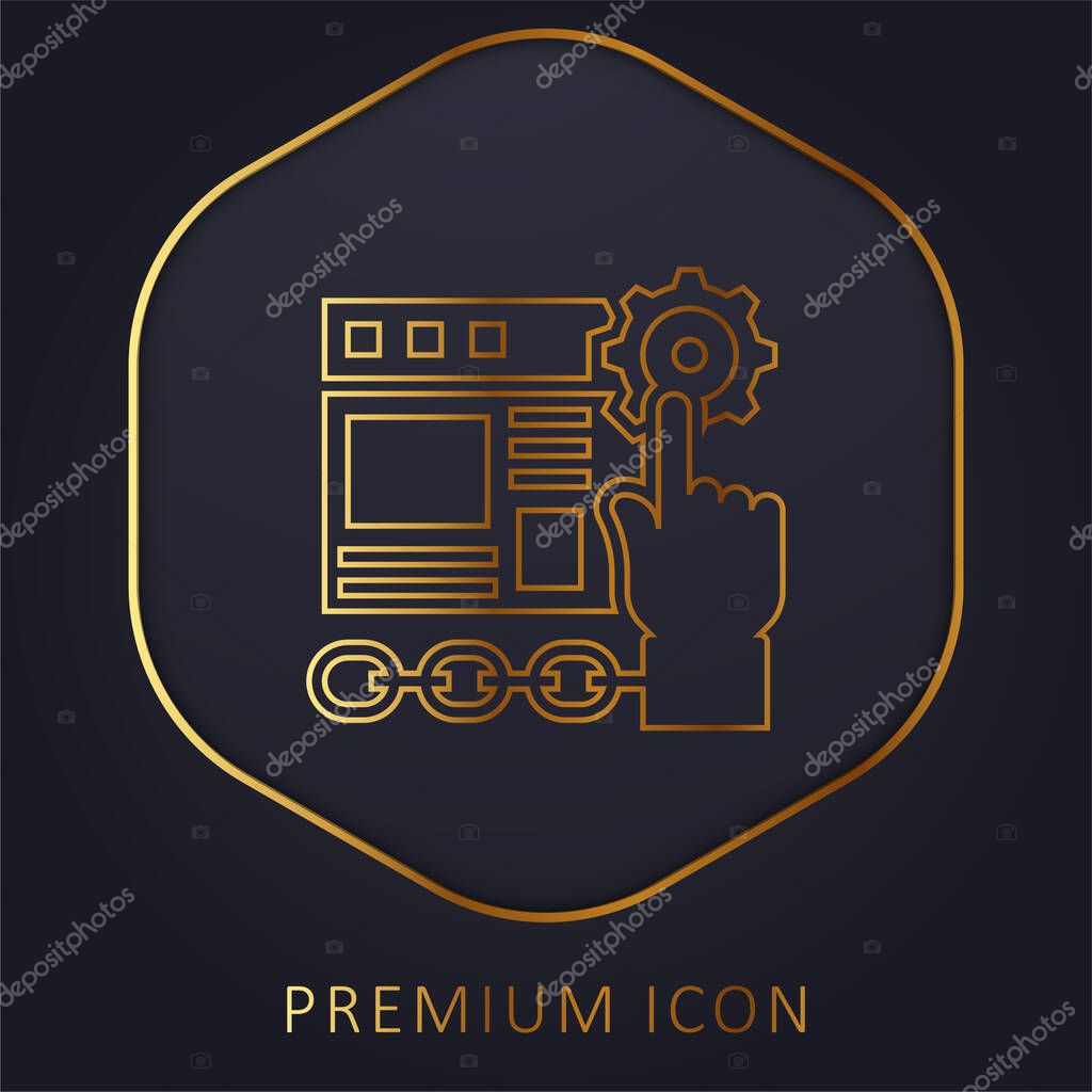 Application golden line premium logo or icon