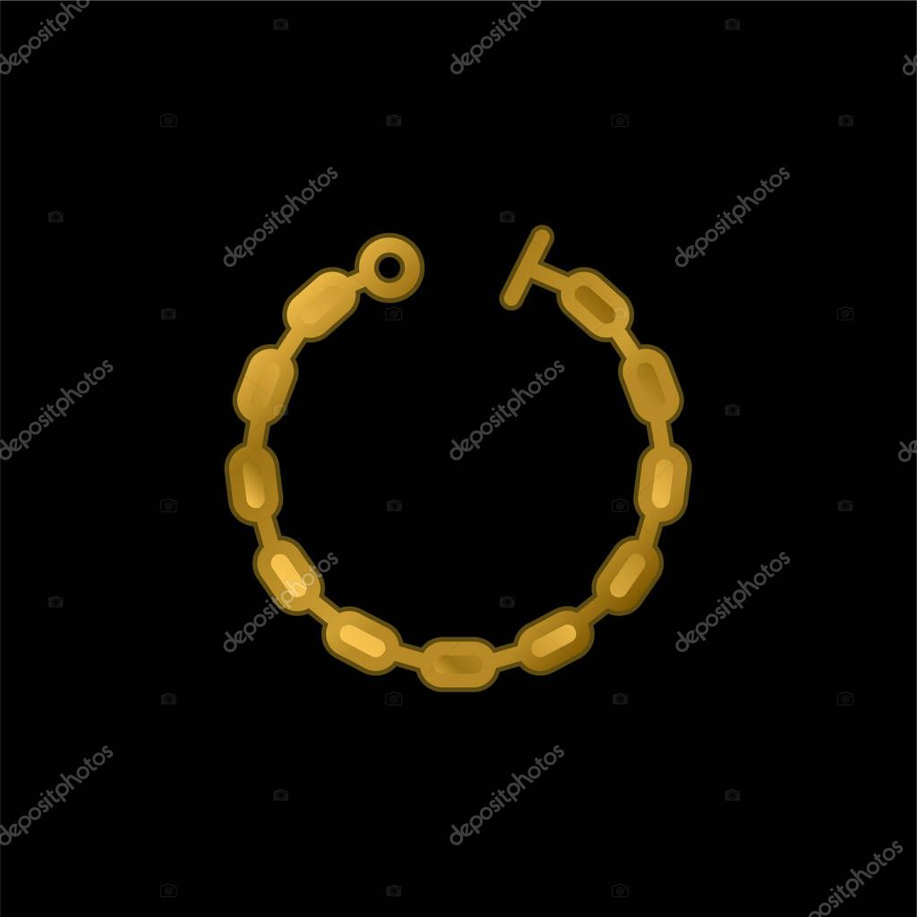 Bracelet gold plated metalic icon or logo vector