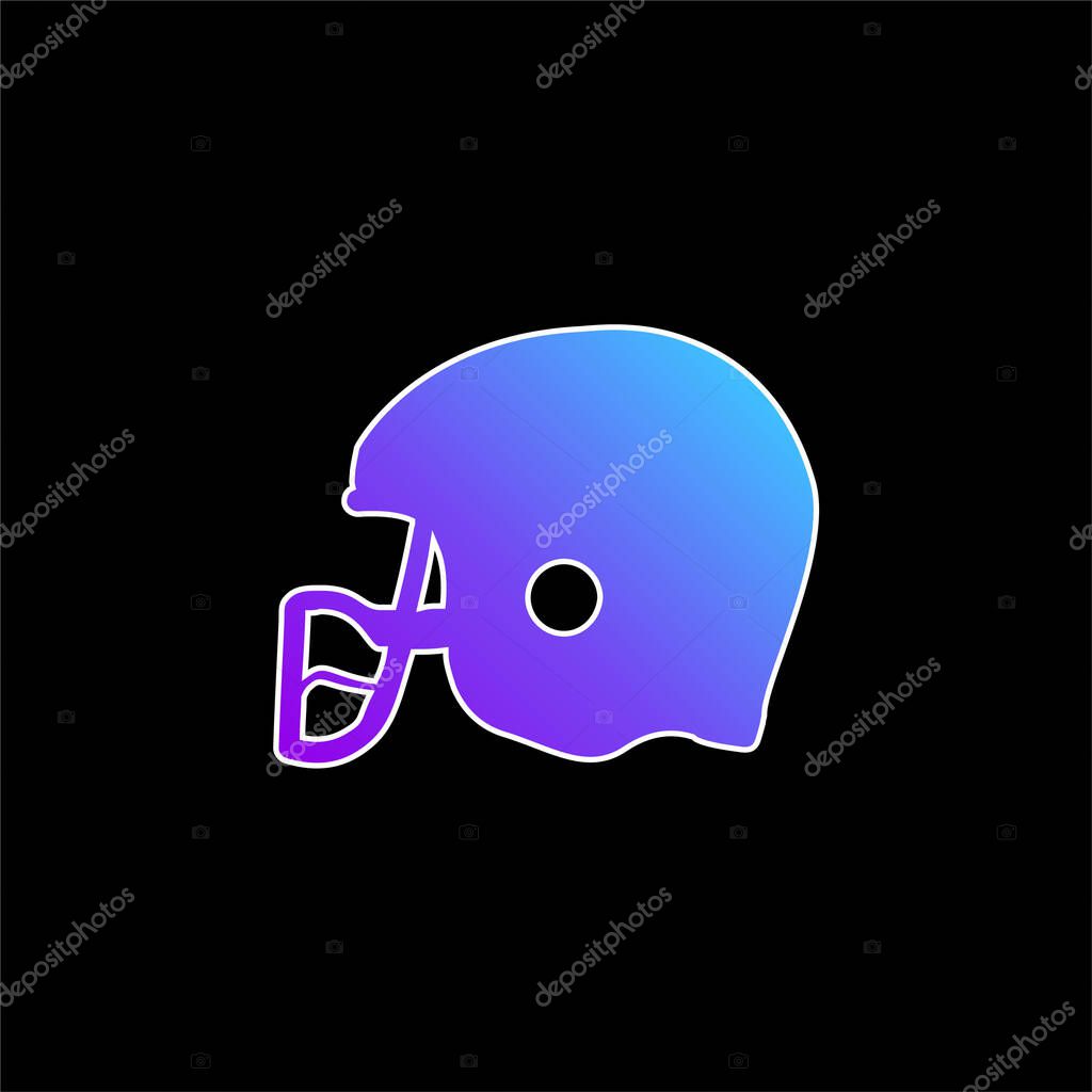 American Football Helmet Knocking blue gradient vector icon