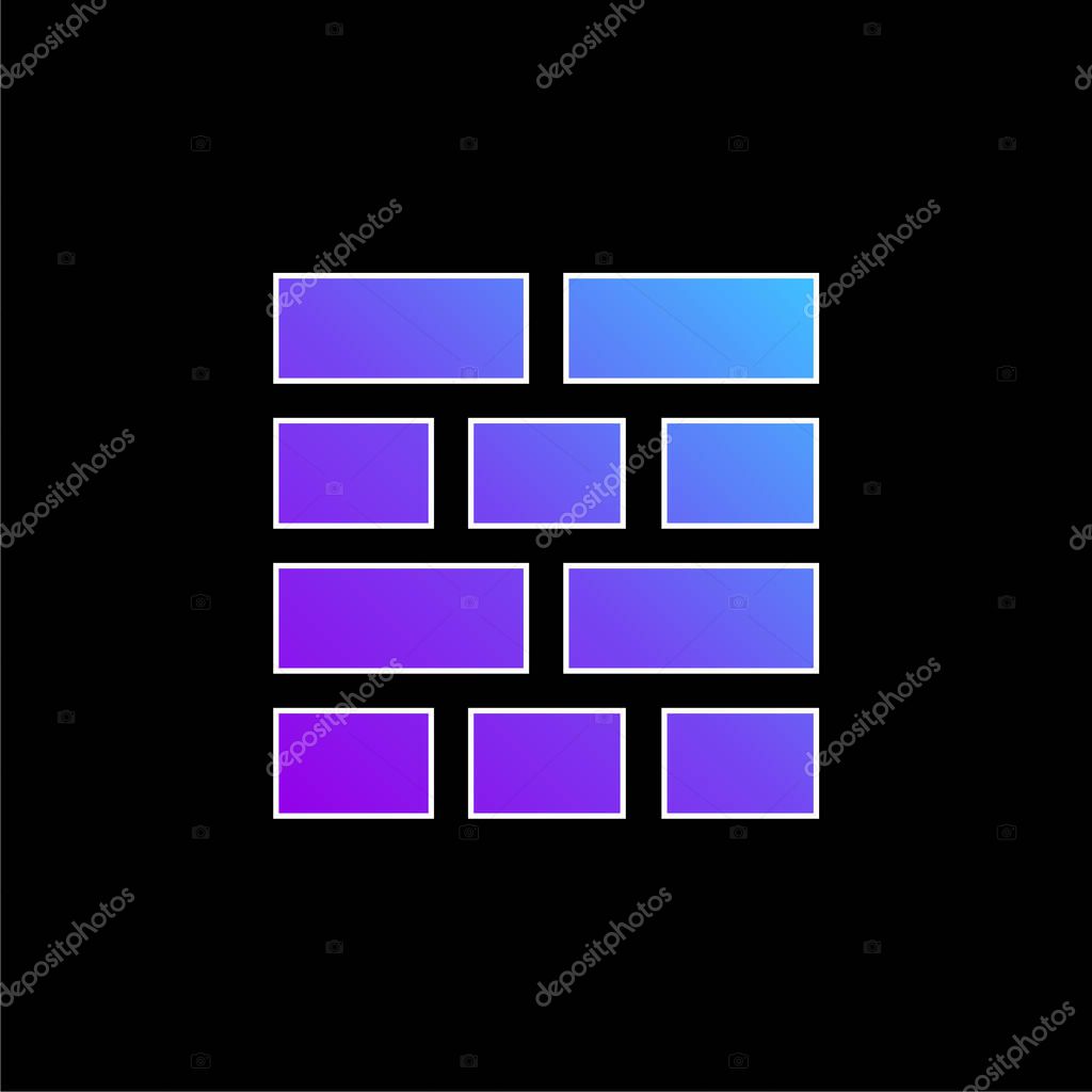 Bricks Layout blue gradient vector icon