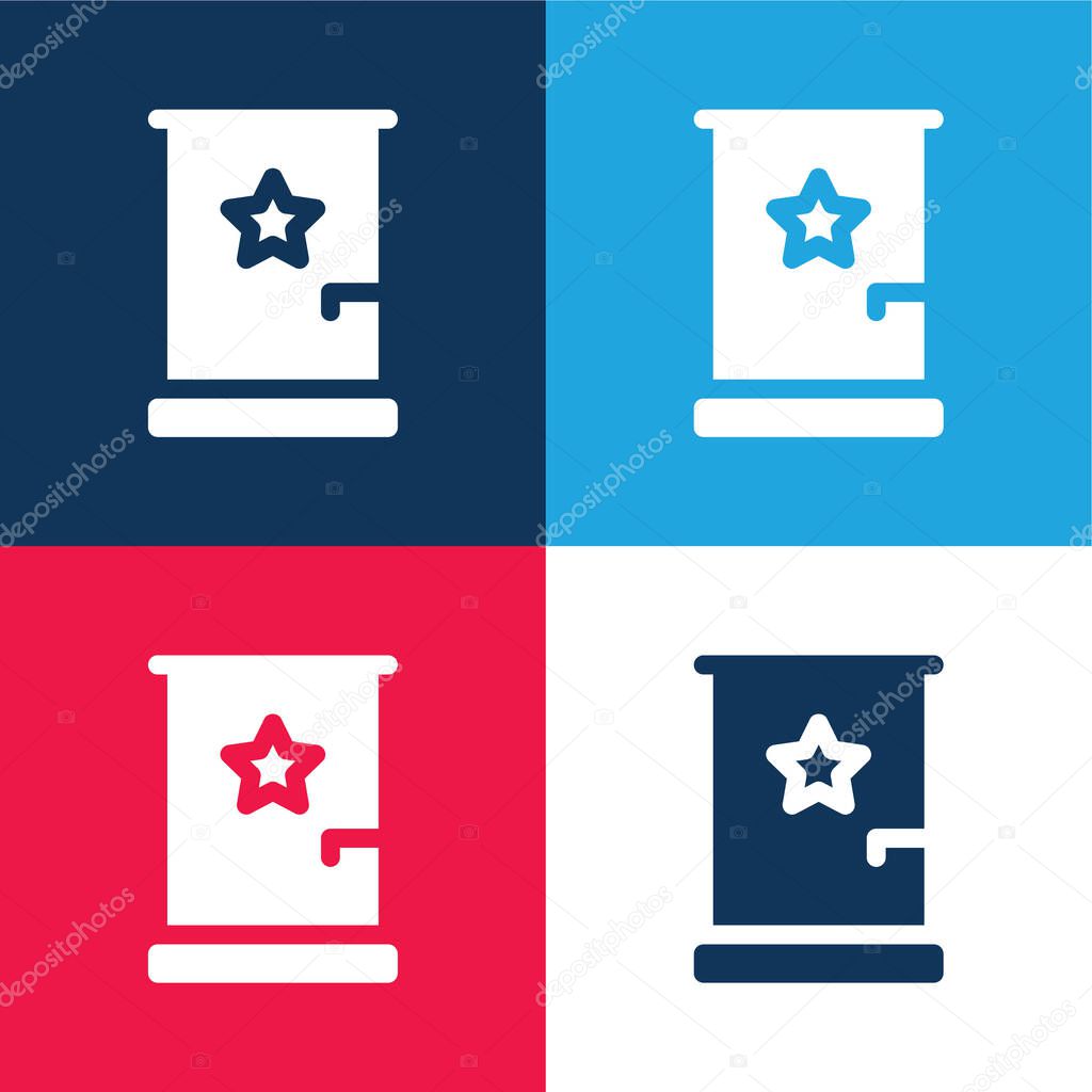 Backstage blue and red four color minimal icon set
