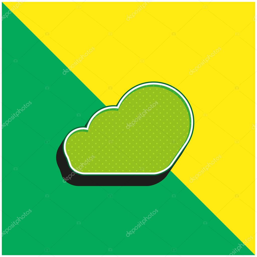 Ascendant Cloud Green and yellow modern 3d vector icon logo