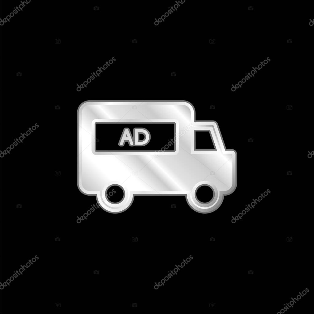 AD Van silver plated metallic icon