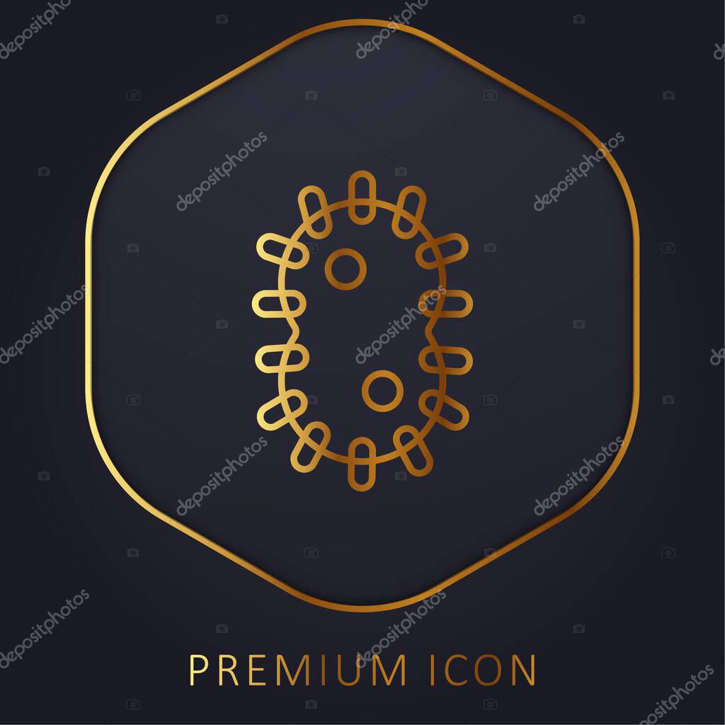 Bacteria golden line premium logo or icon