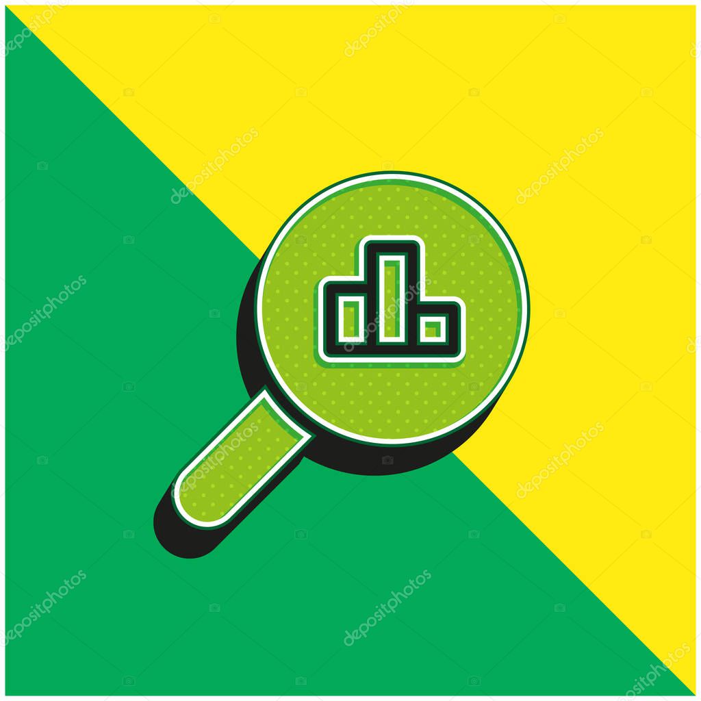 Analysis Green and yellow modern 3d vector icon logo