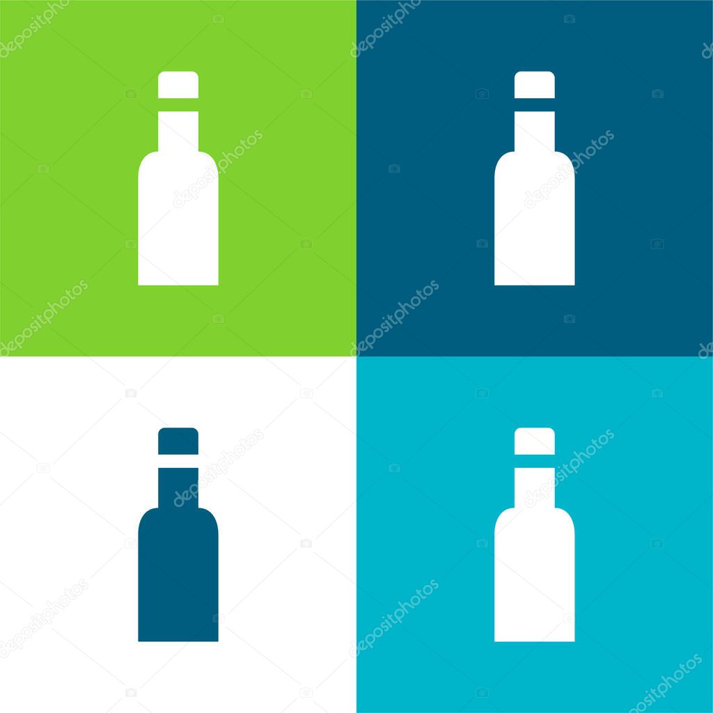 Bottle Black Container Flat four color minimal icon set