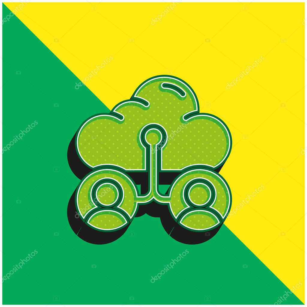 Accounts Green and yellow modern 3d vector icon logo
