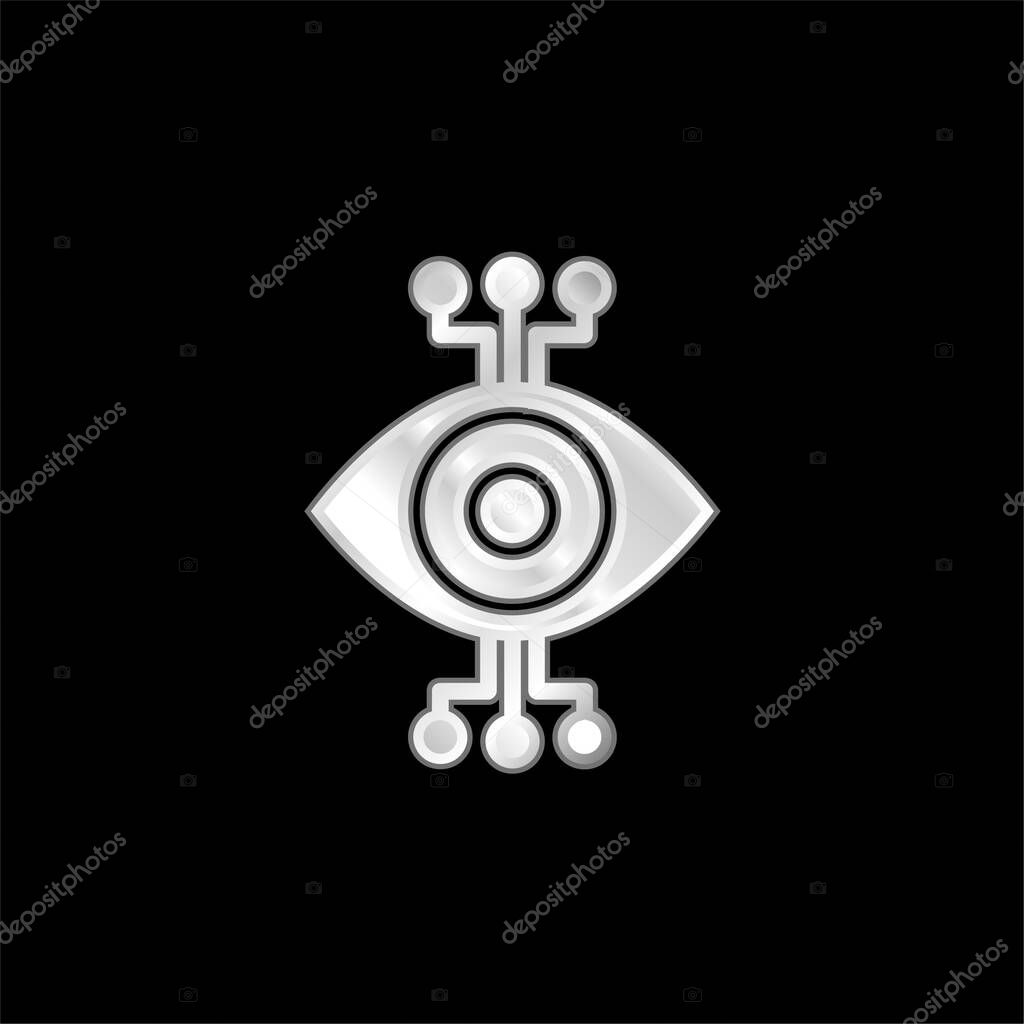 Bionic Eye silver plated metallic icon