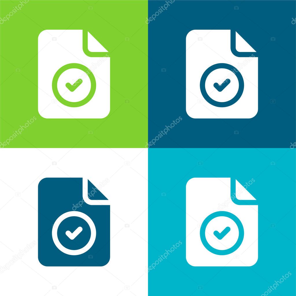 Accepted Flat four color minimal icon set