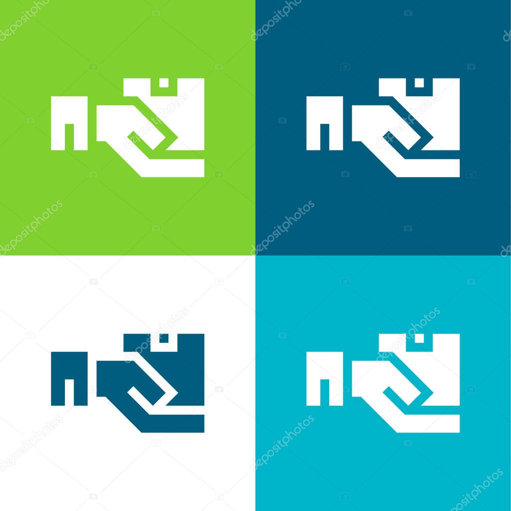 Box Flat four color minimal icon set