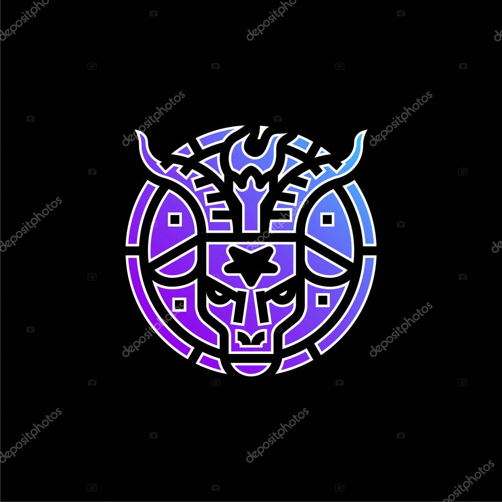 Baphomet blue gradient vector icon