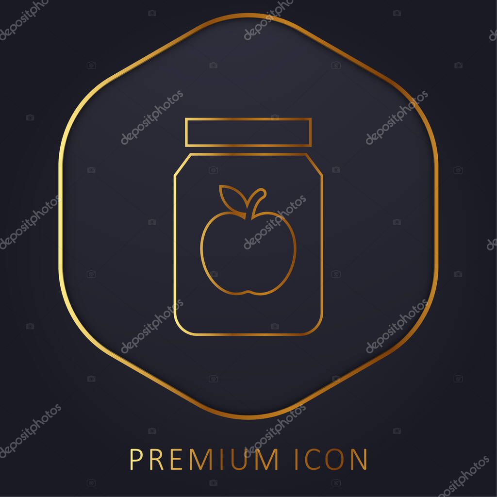 Apple Jam golden line premium logo or icon