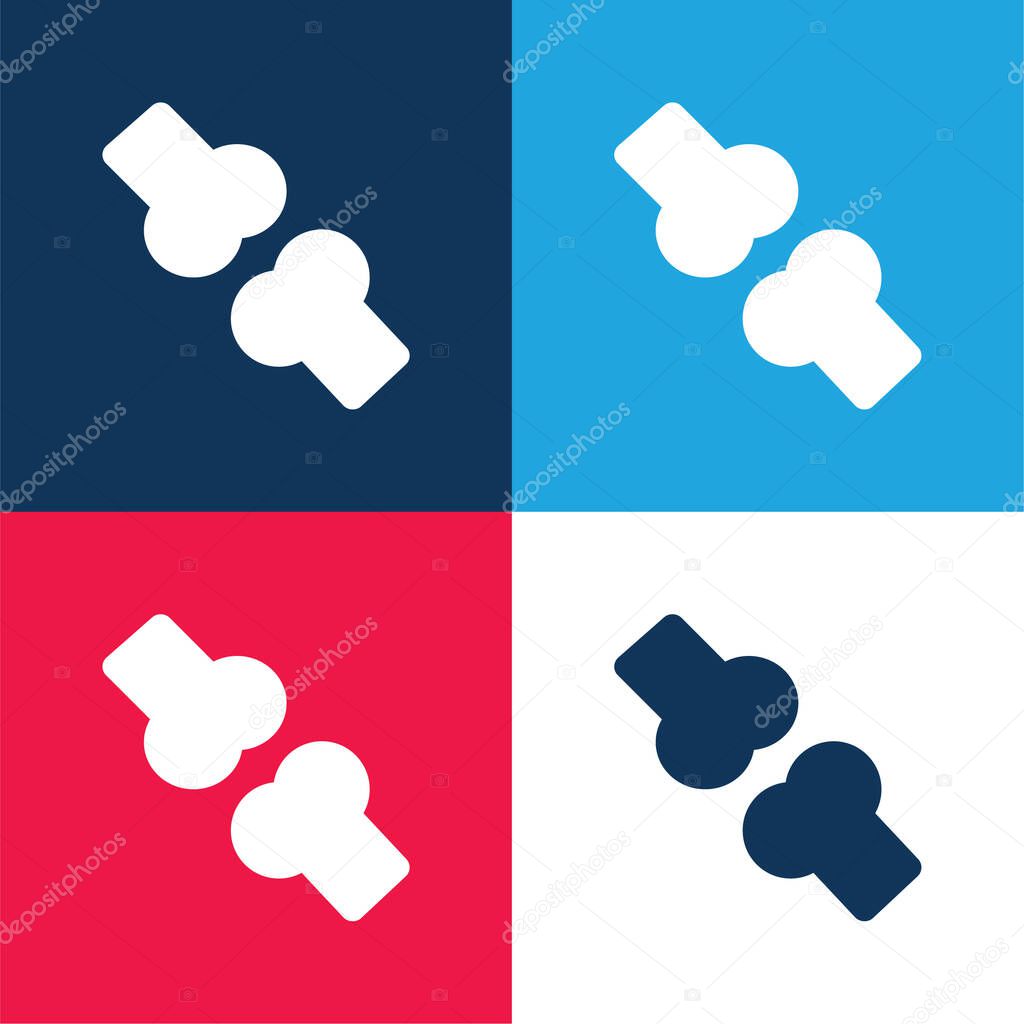 Bone blue and red four color minimal icon set