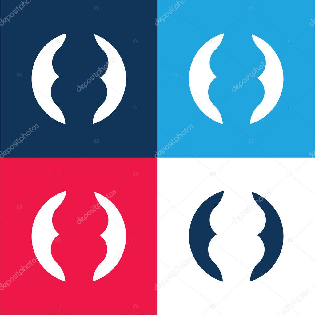 Articulation blue and red four color minimal icon set
