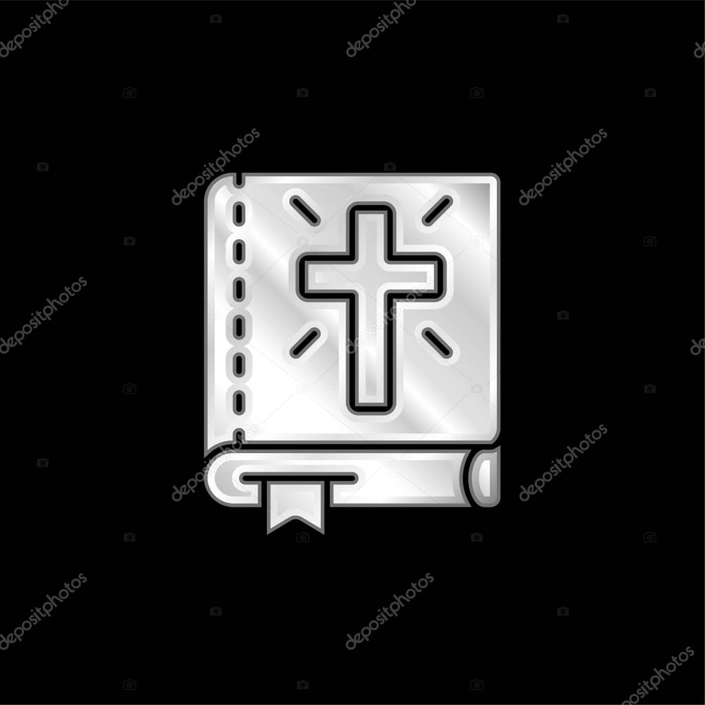 Bible silver plated metallic icon