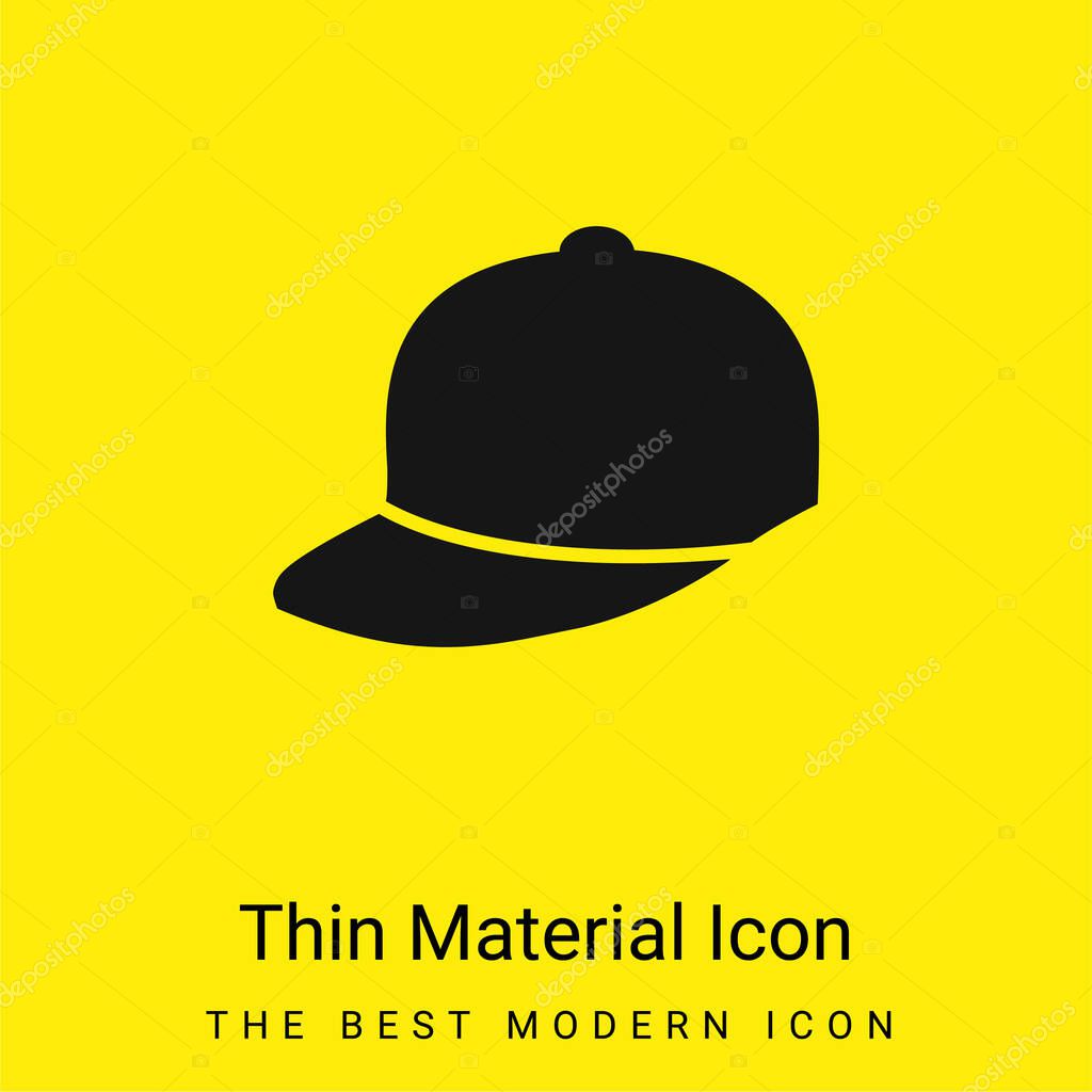 Baseball Cap minimal bright yellow material icon