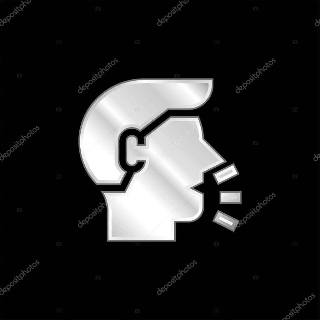 Breathable silver plated metallic icon