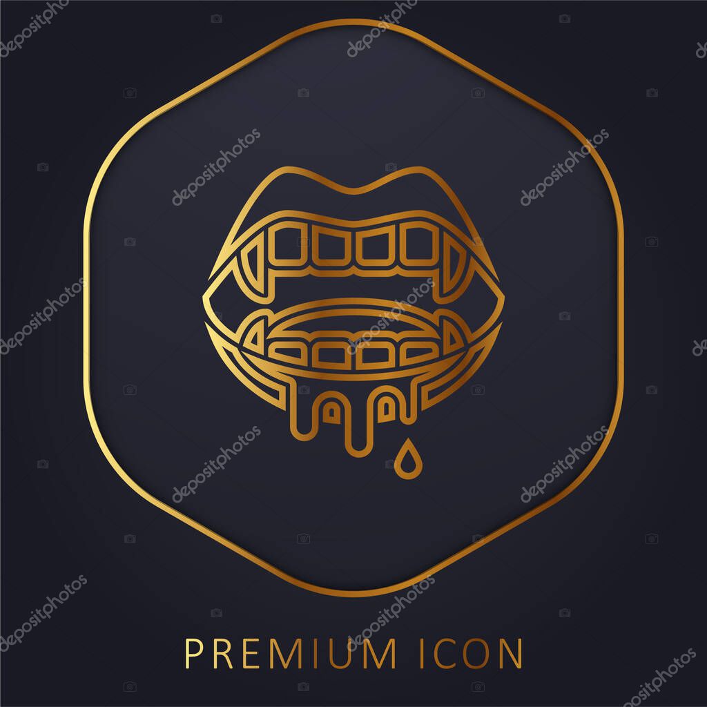 Bloody golden line premium logo or icon