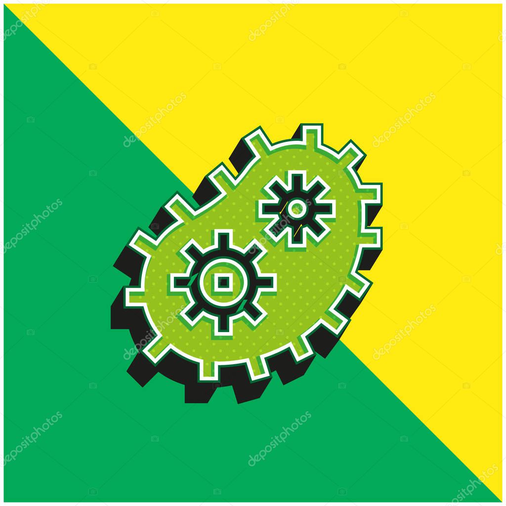 Bacteria Green and yellow modern 3d vector icon logo