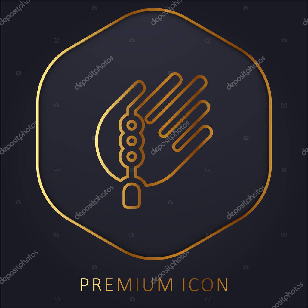 Bead golden line premium logo or icon