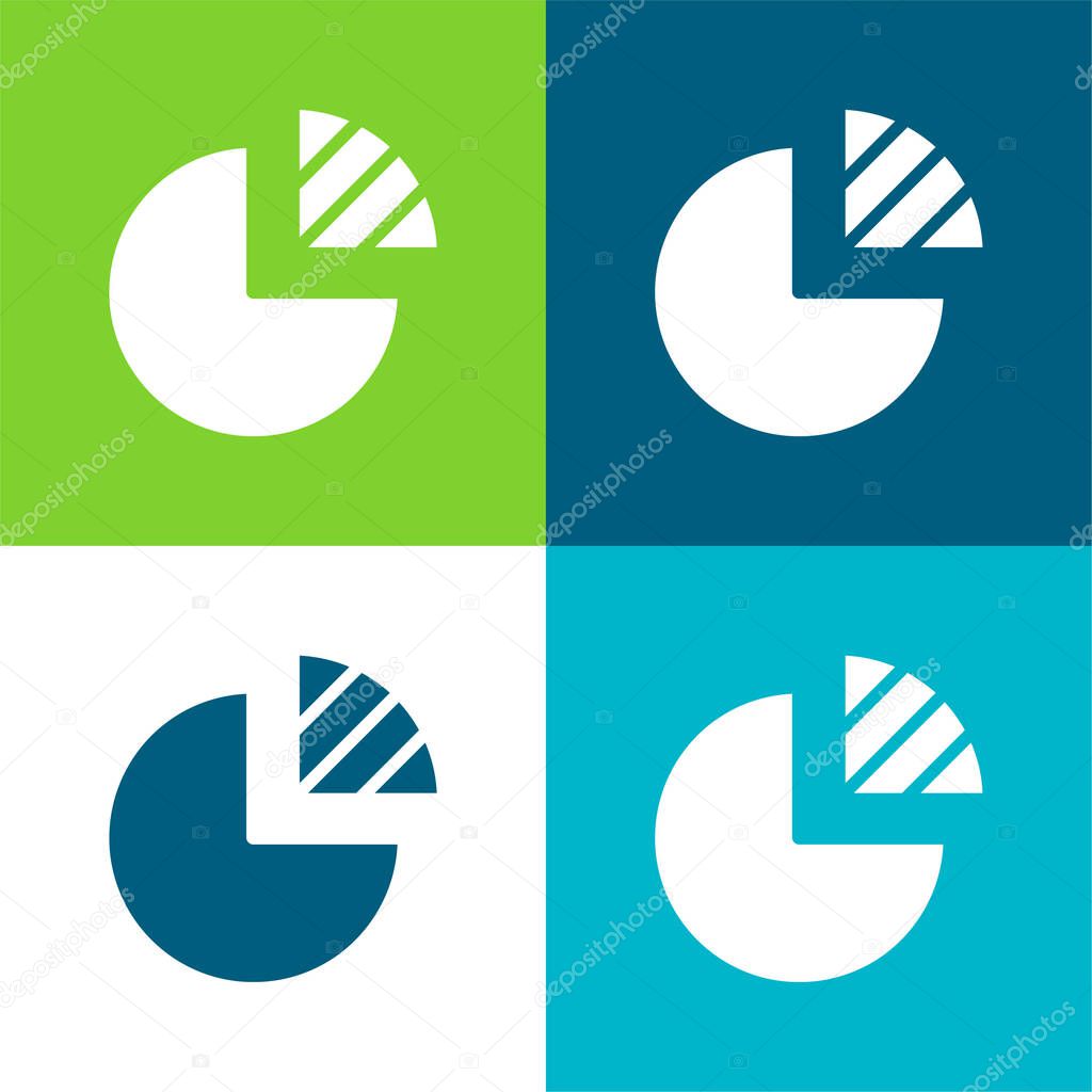 Analytics Flat four color minimal icon set