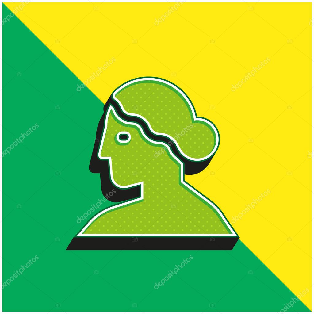 Aphrodite Green and yellow modern 3d vector icon logo