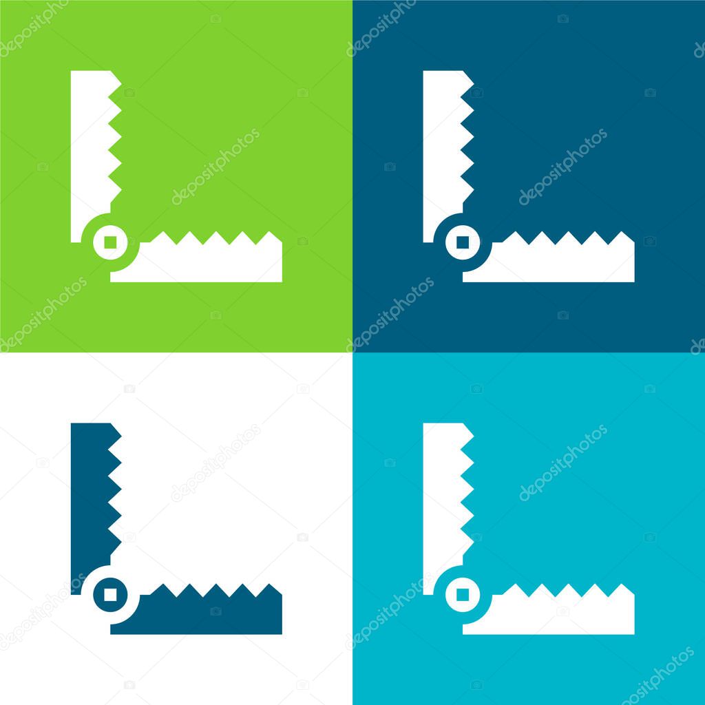 Bear Trap Flat four color minimal icon set