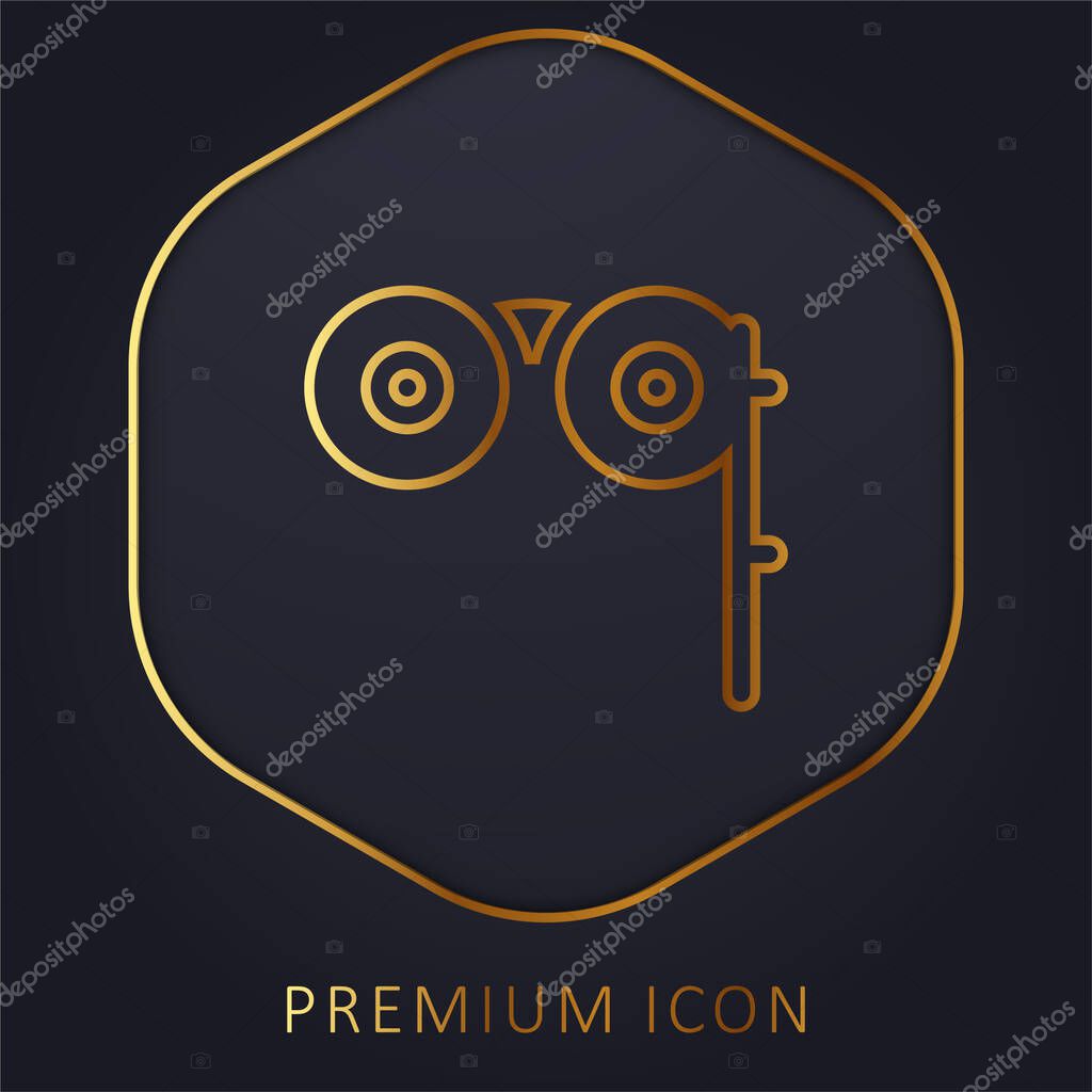 Binoculars golden line premium logo or icon