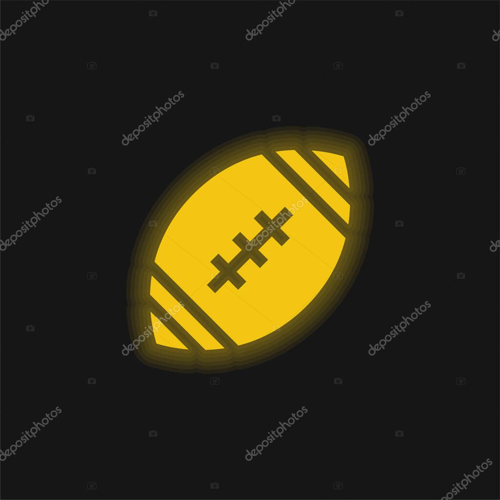 Ball yellow glowing neon icon