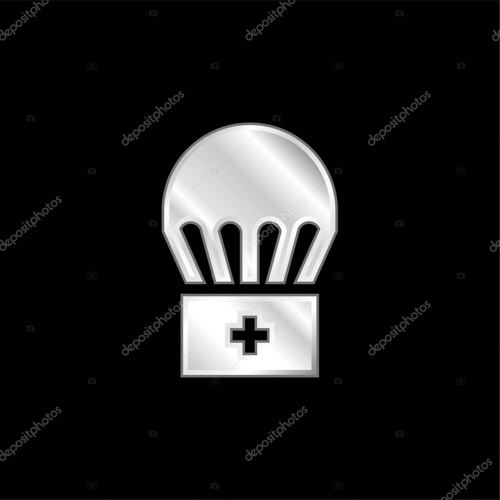 Airdrop silver plated metallic icon