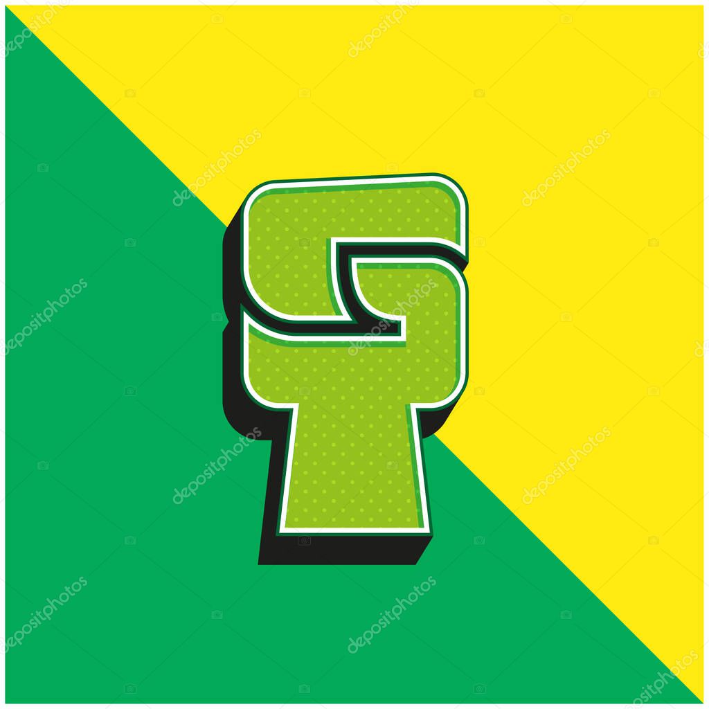 Black Power Green and yellow modern 3d vector icon logo
