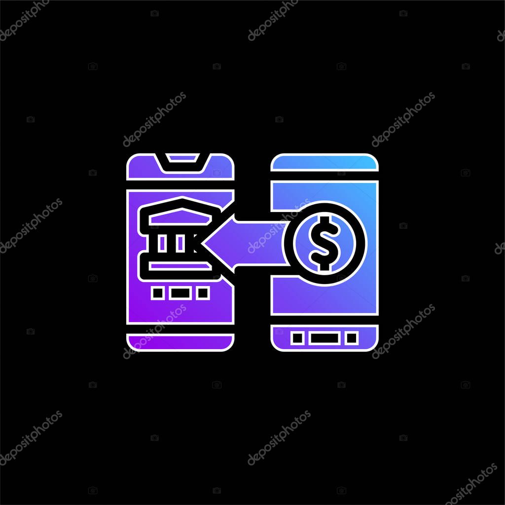 Bank blue gradient vector icon
