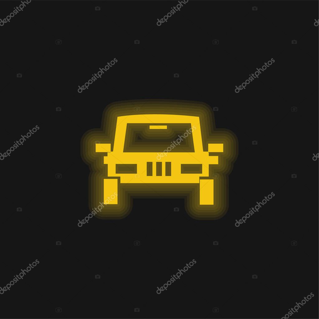 All Terrain Vehicle yellow glowing neon icon