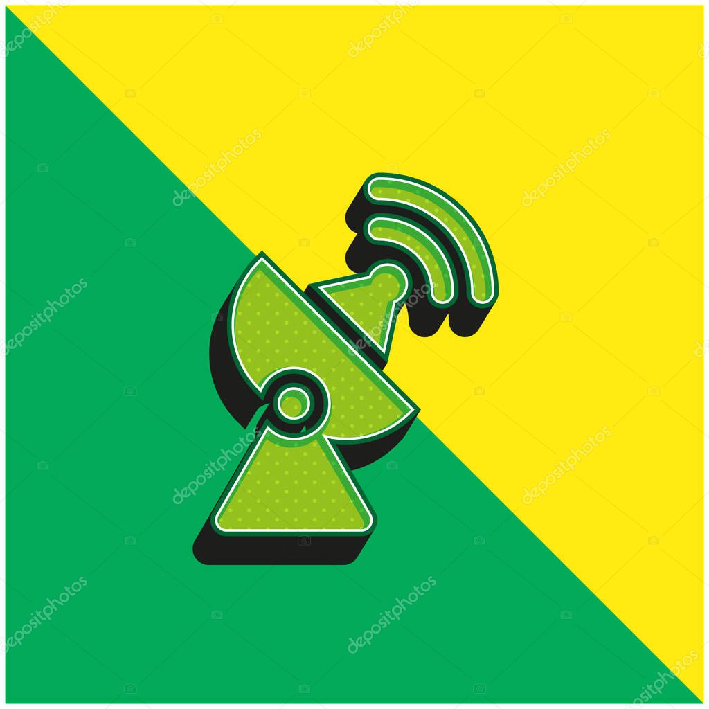 Antenna Green and yellow modern 3d vector icon logo