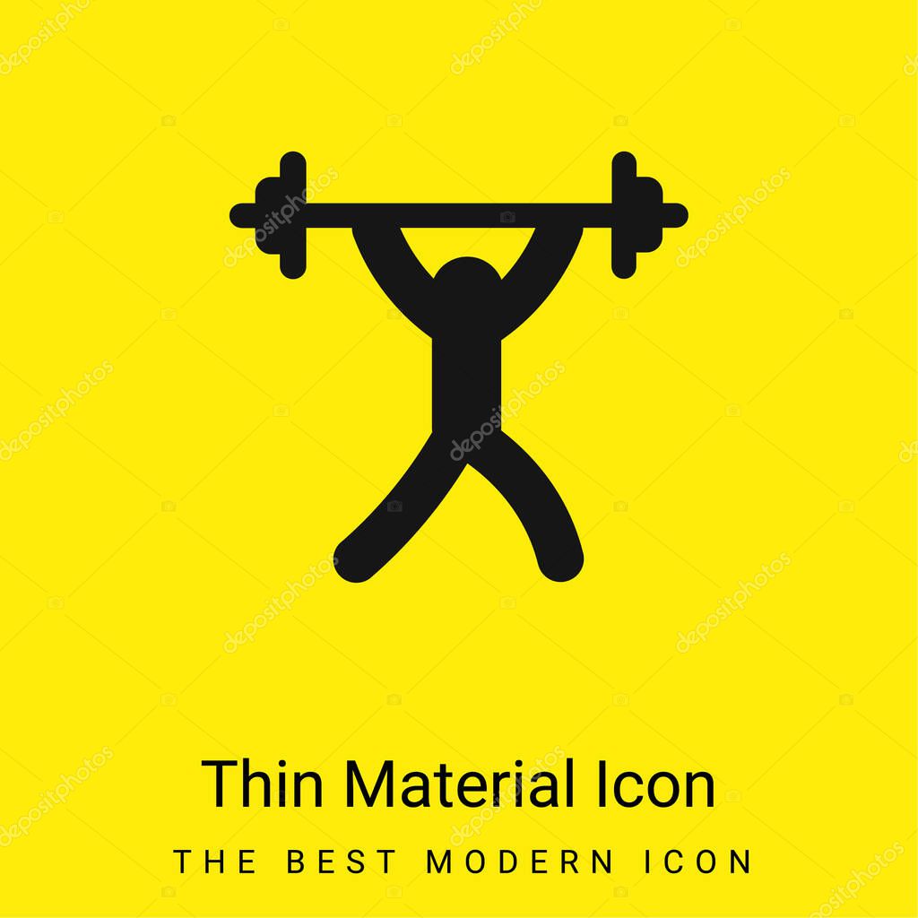 Barbell minimal bright yellow material icon