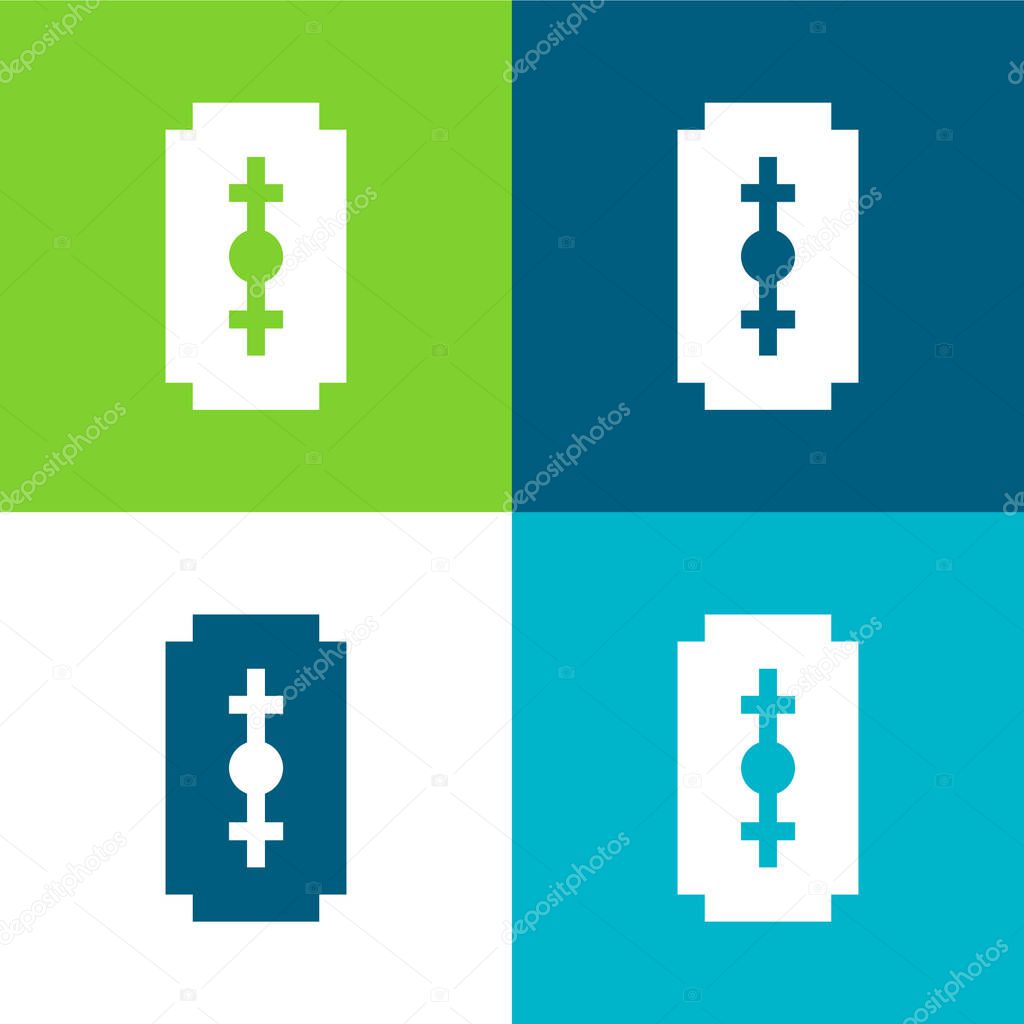 Blade Flat four color minimal icon set