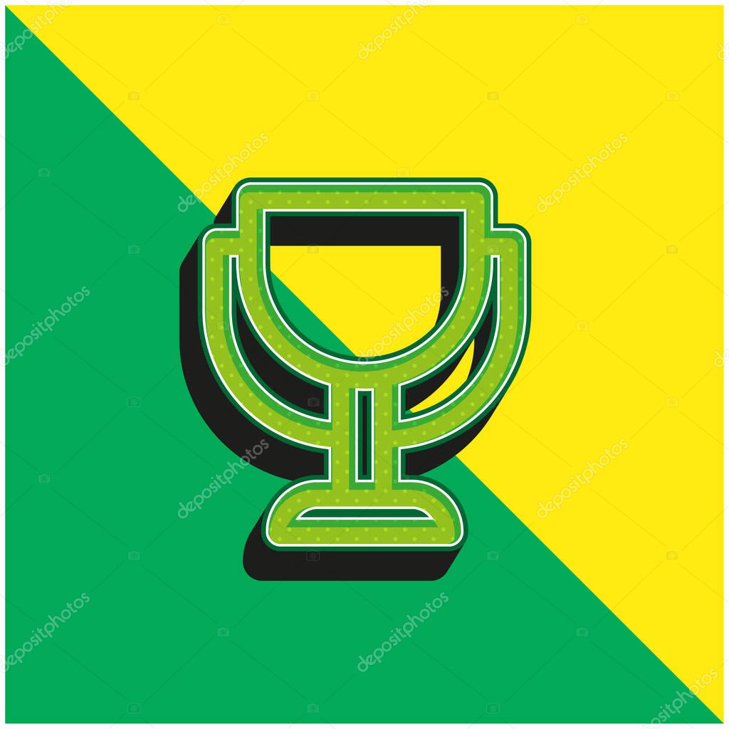Award Green and yellow modern 3d vector icon logo