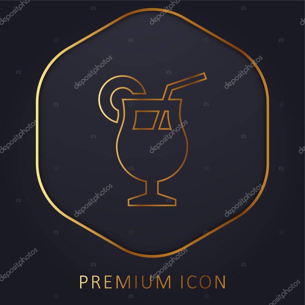 Beverage golden line premium logo or icon