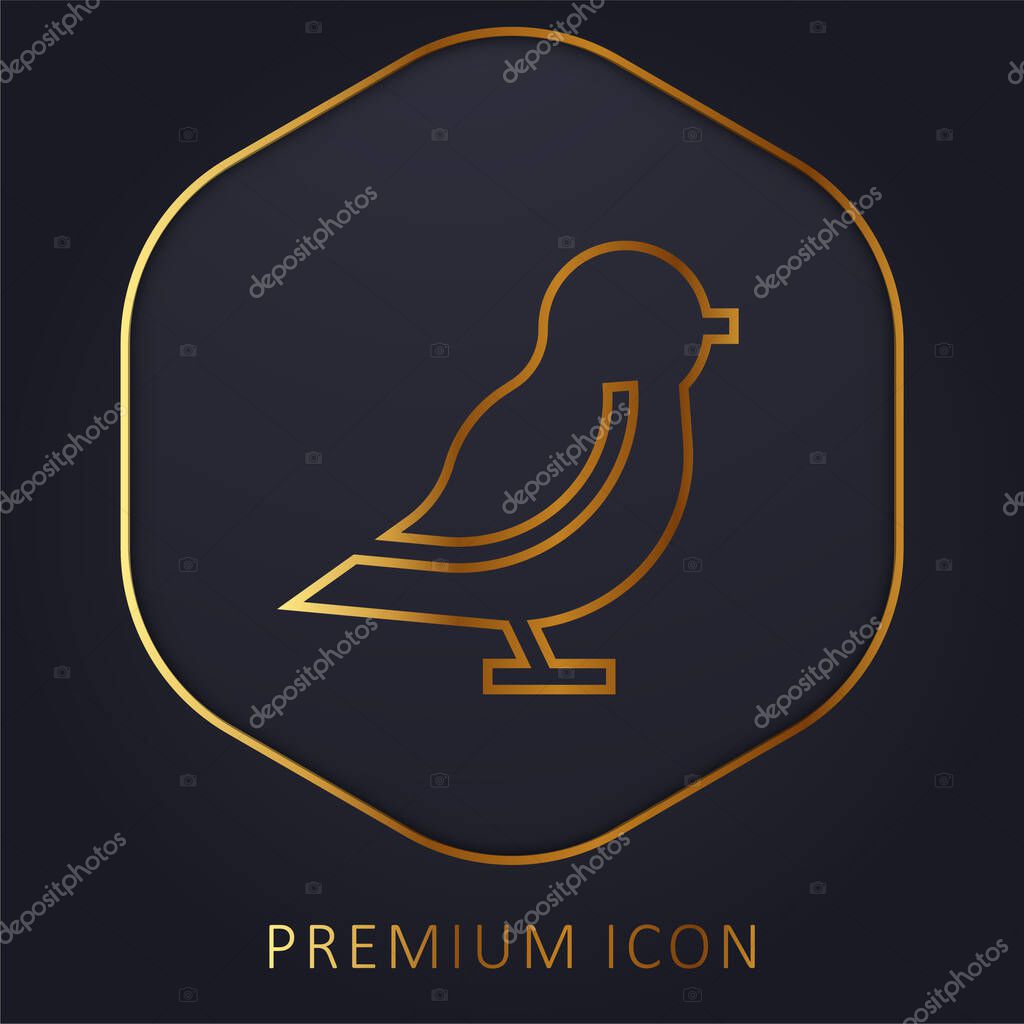 Bird golden line premium logo or icon