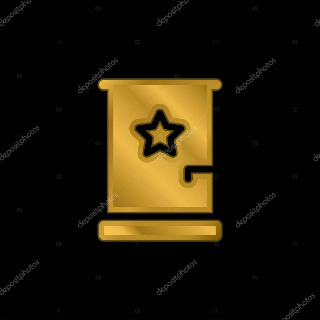 Backstage gold plated metalic icon or logo vector