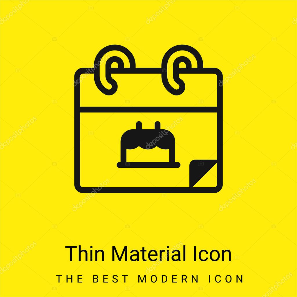 Birthday minimal bright yellow material icon