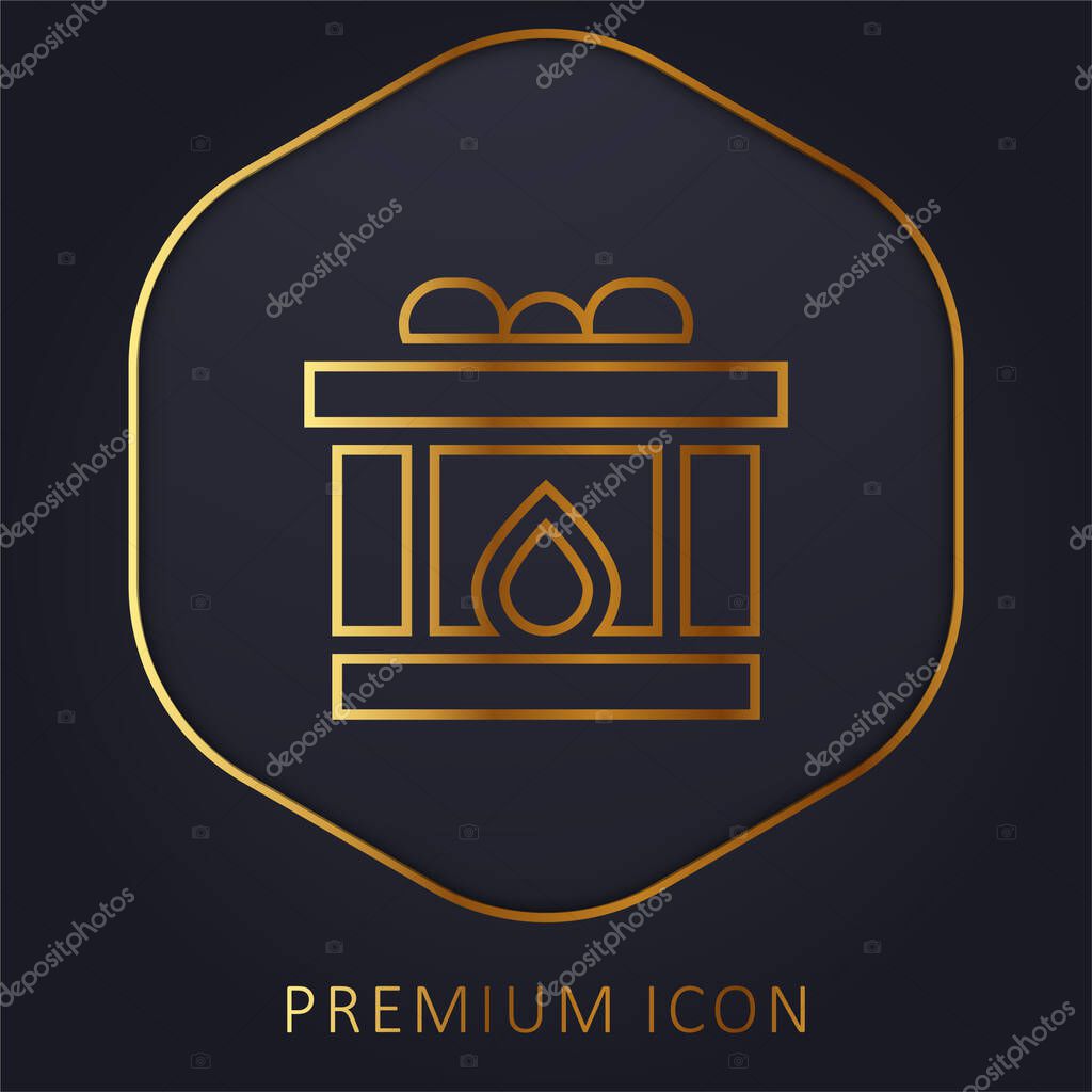 Blood Donation golden line premium logo or icon